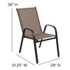 Flash Furniture 5PC Patio Set-31.5SQ Glass Table, 4 Brown Chairs TLH-073A2303C-BN-GG